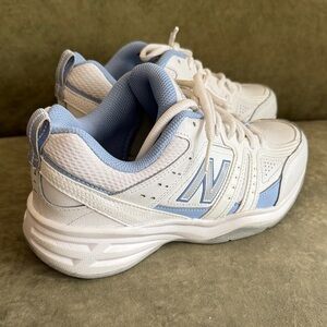 New Balance White with Light Blue Women's Training Sneakers